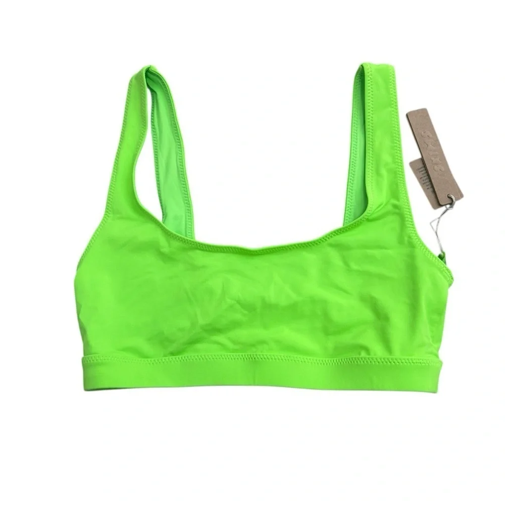 SKIMS Kim Kardashian Limited Edition Recycled Swim Tank Bikini Neon Green Top XS